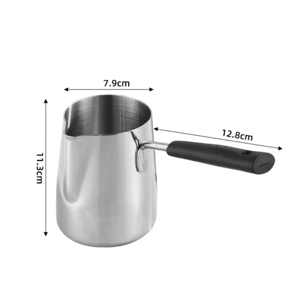 Stainless Steel Turkish Coffee Pot Convenient to Use Leakproof for Warm Tea Hot Chocolate Sauces Gravies Chocolate Melting Pan - Image 2