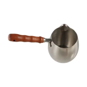 Stainless Steel Turkish Coffee Pot with Spout Wood/ Stainless Steel Handle Latte Art Cup 300ml/420ml/600ml Coffee Maker Cafe
