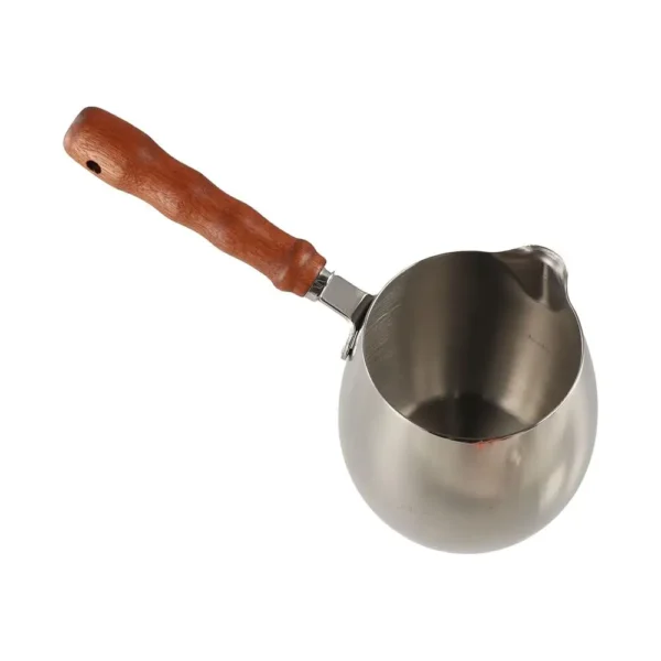 Stainless Steel Turkish Coffee Pot with Spout Wood/ Stainless Steel Handle Latte Art Cup 300ml/420ml/600ml Coffee Maker Cafe - Image 4
