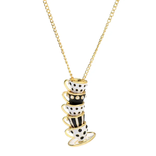 Turkish Copper Mug Enamel Tea Cups Necklace Women's Long Pendant Jewelry Temperament Costume Decoration - Image 5