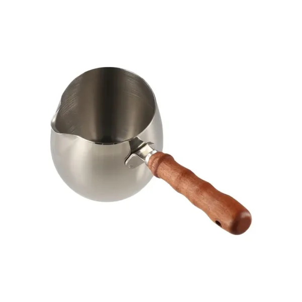 Stainless Steel Turkish Coffee Pot with Spout Wood/ Stainless Steel Handle Latte Art Cup 300ml/420ml/600ml Coffee Maker Cafe - Image 3
